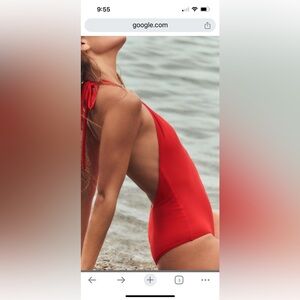 Zara topstitching halter swimsuit XL